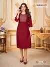 Nirja Advance Vol 8 By Suryajyoti Straight Cut Rayon Embroidery Kurtis Wholesale Price In Surat
